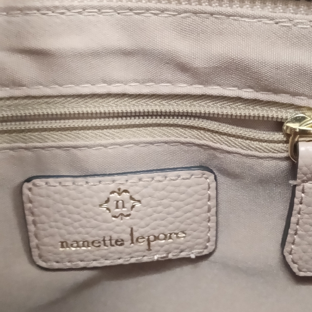 Nanette Lepore Mini Shoulder Purse Faux Leather Pink Blush Full Zip - Picture 6 of 11